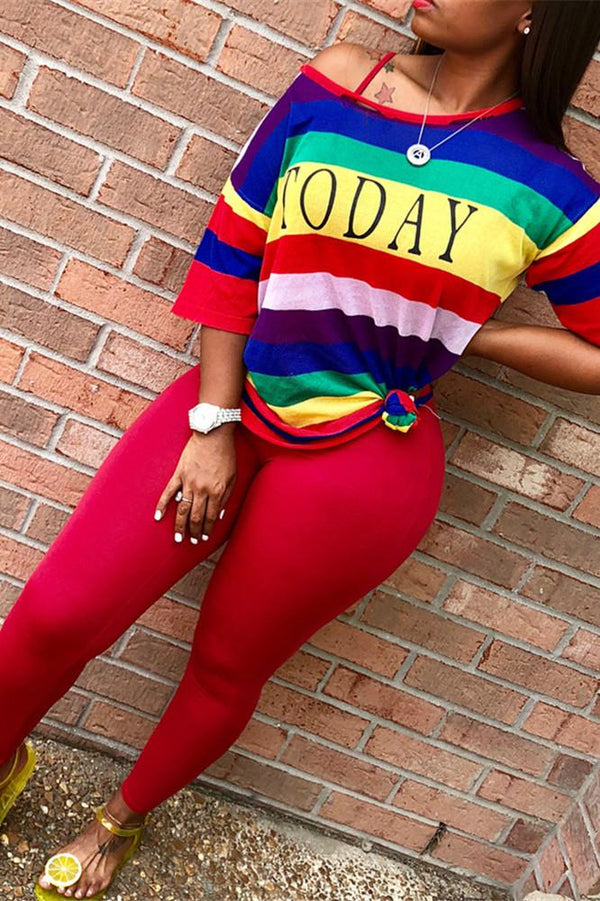 Rainbow Top with Legging Sets