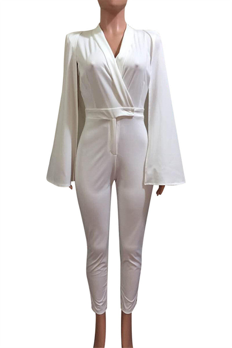 White Cape Jumpsuit