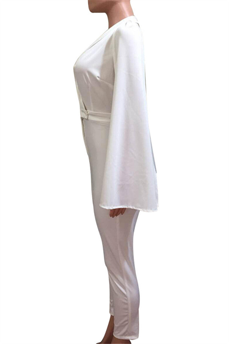 White Cape Jumpsuit