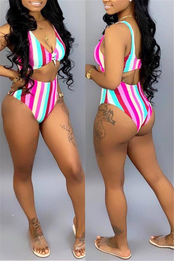 Rainbow Striped Swimwear Sets