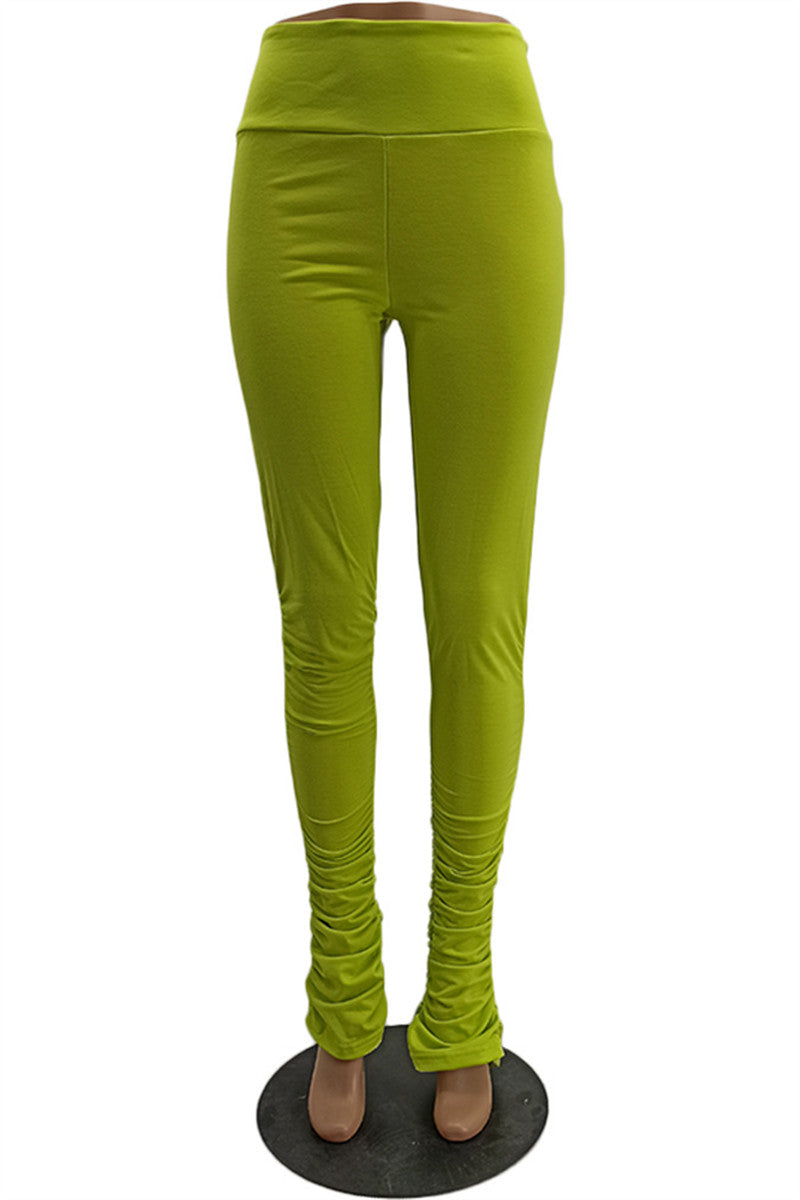 Solid Color High Waist Pants