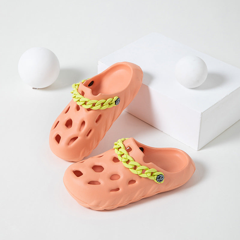 Women Color Contrast Hollow Decor Vent Clogs