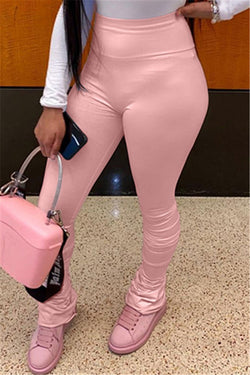 Solid Color High Waist Pants