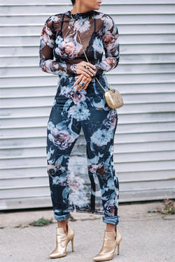 Floral Sheer Maxi Dress - outyfit