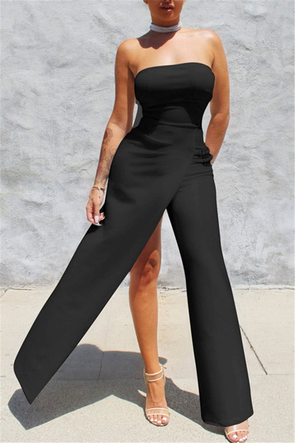 Strapeless One Leg Jumpsuit