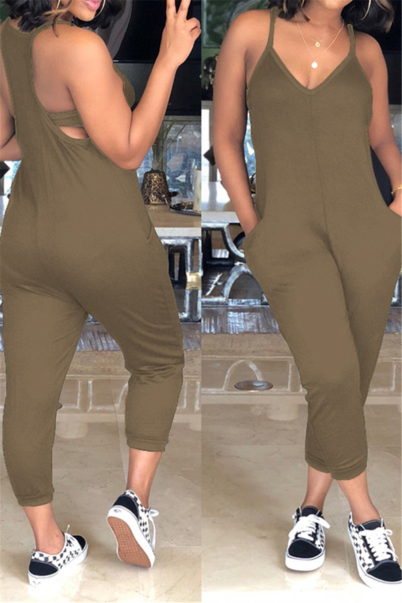 Pocketed Tank Top Jumpsuit