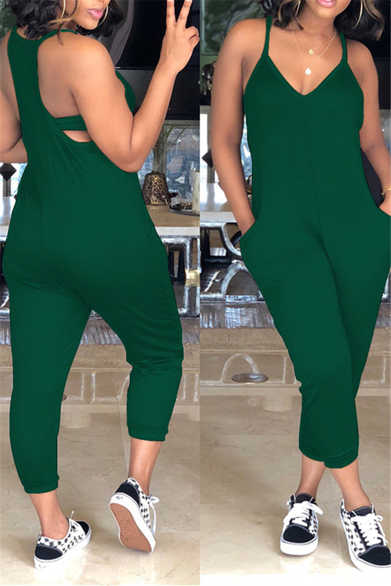 Pocketed Tank Top Jumpsuit