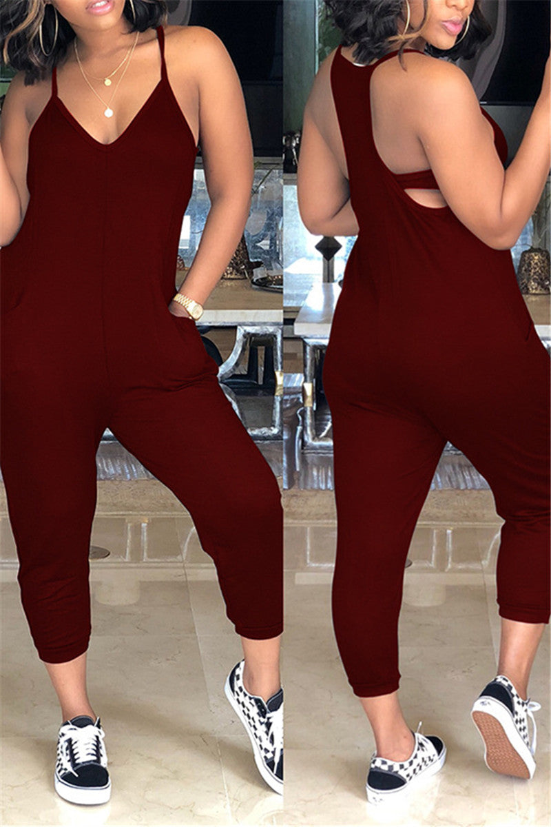 Pocketed Tank Top Jumpsuit