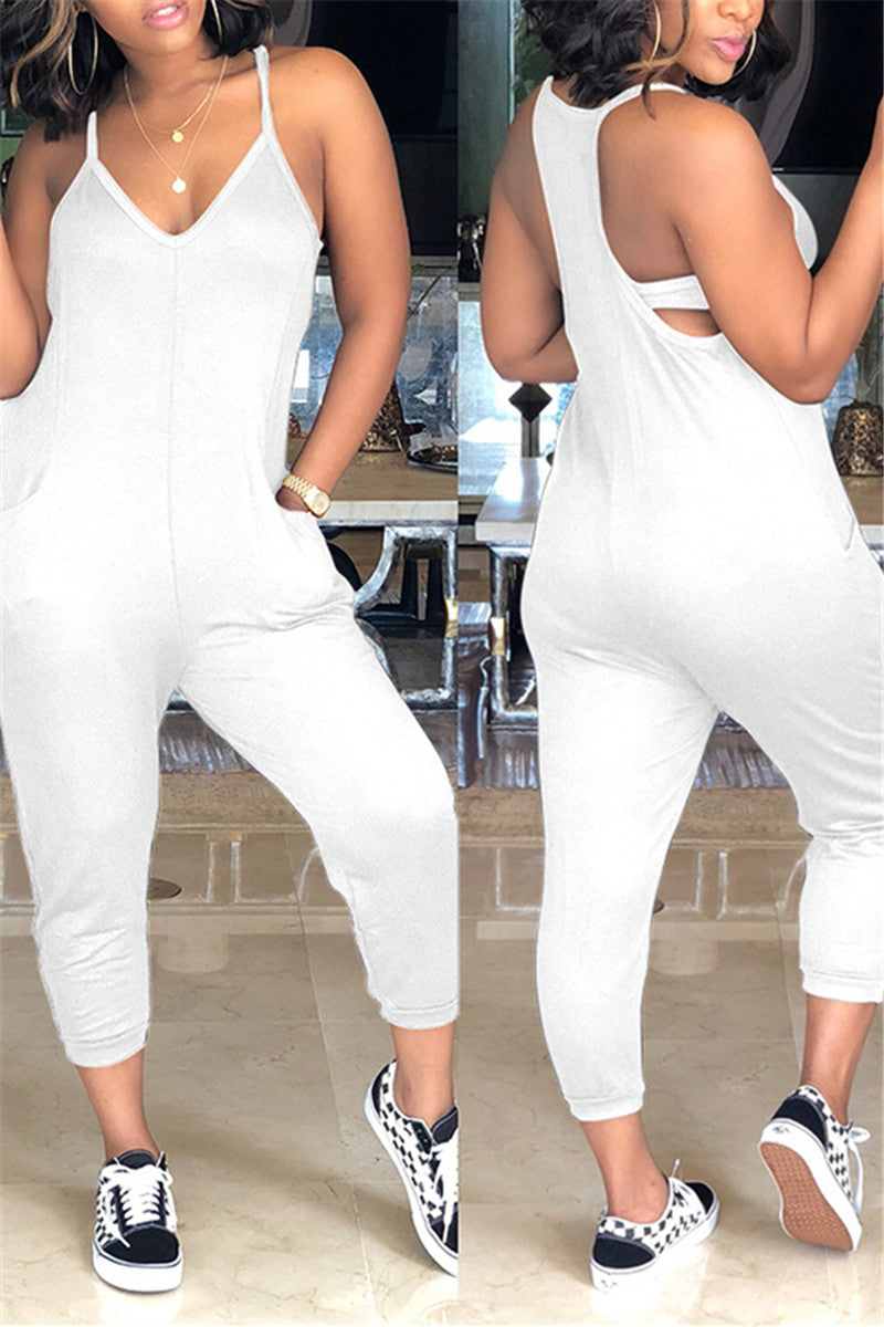 Pocketed Tank Top Jumpsuit