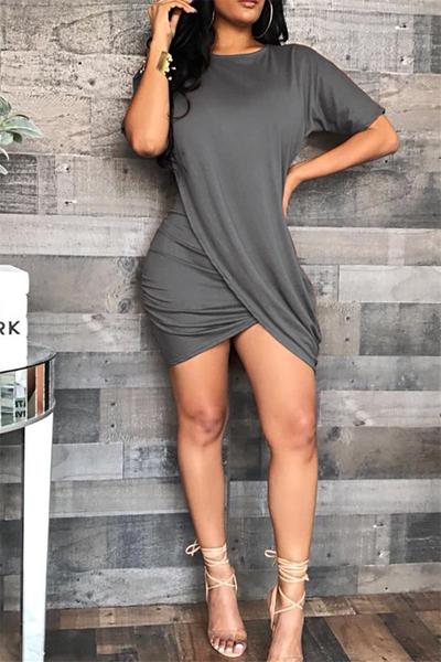 Irregular Front Mini Dress