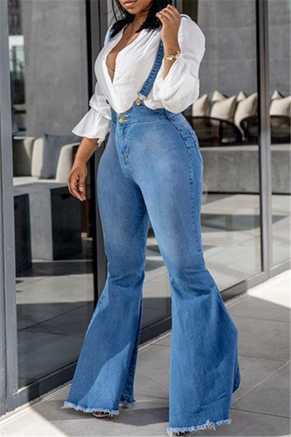 Casual Flares Denim Overall - outyfit