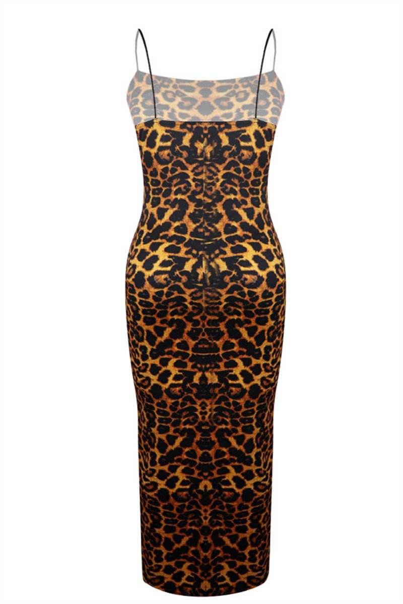 Leopard Printed Cami Maxi Dress