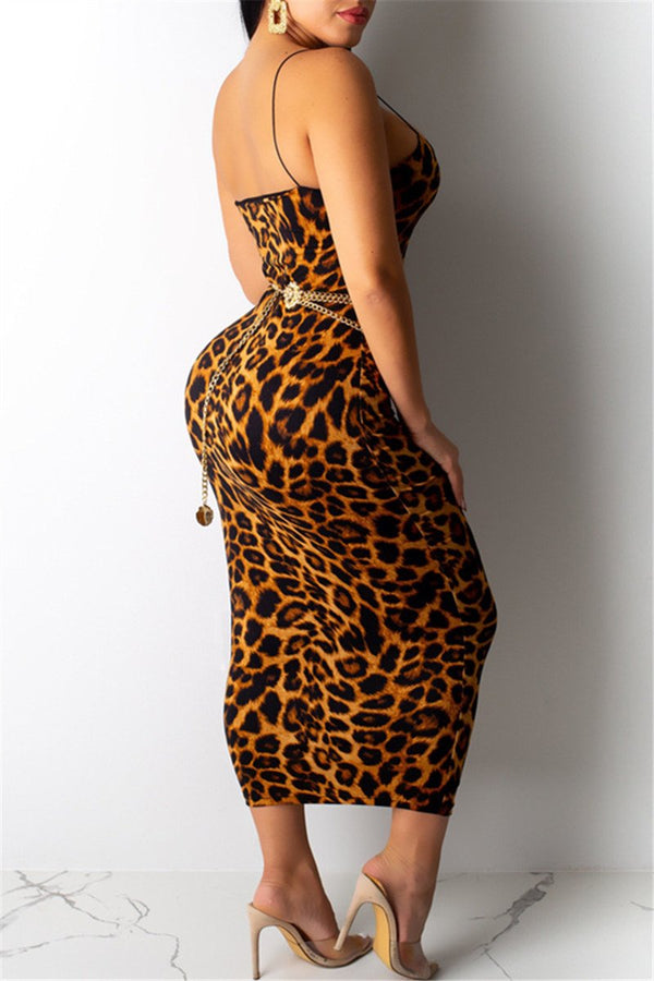 Leopard Printed Cami Maxi Dress
