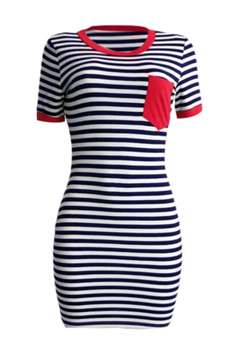 Striped Pocket Mini Dress