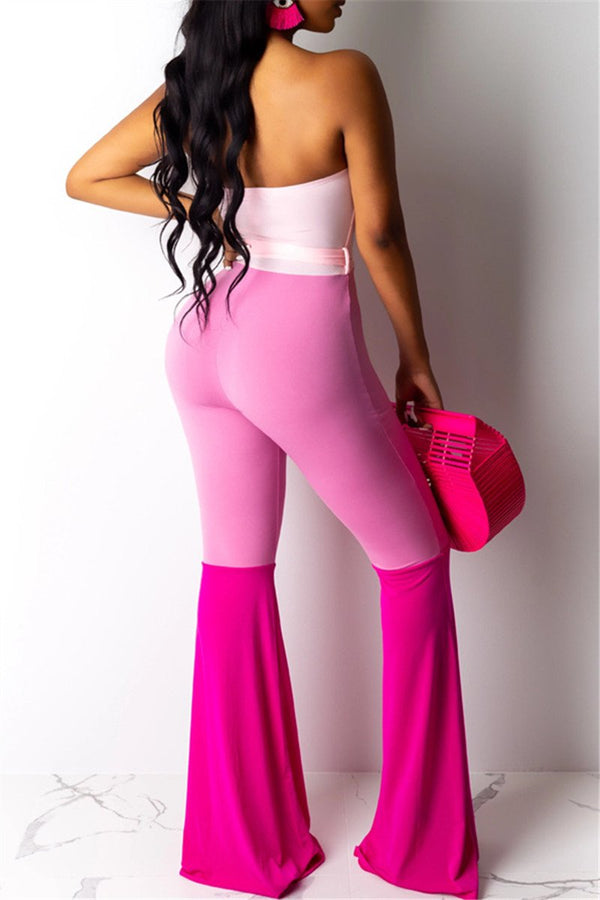 Tube Color Splicing Jumpsuit