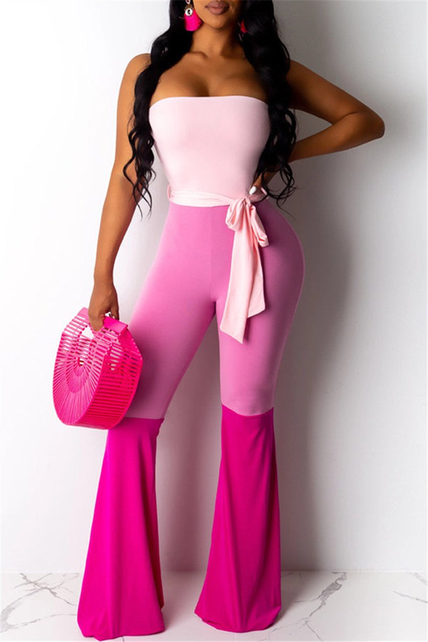 Tube Color Splicing Jumpsuit