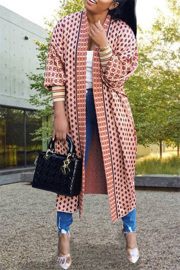 Casual Printed Cardigan Coat - outyfit