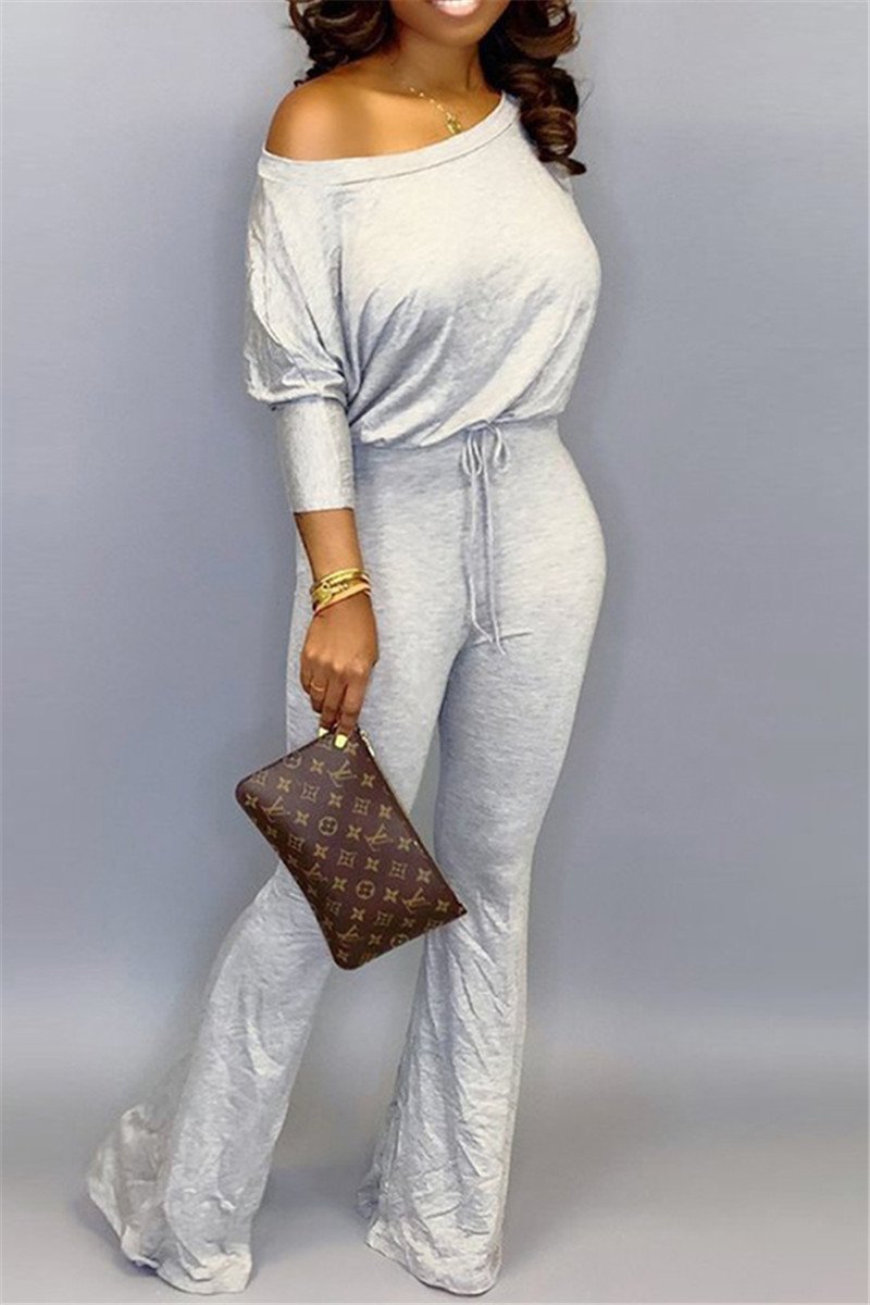 Solid Color Batsleeve Jumpsuit