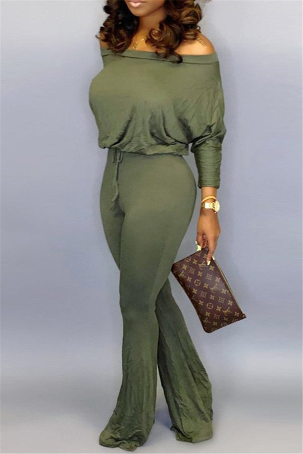 Solid Color Batsleeve Jumpsuit