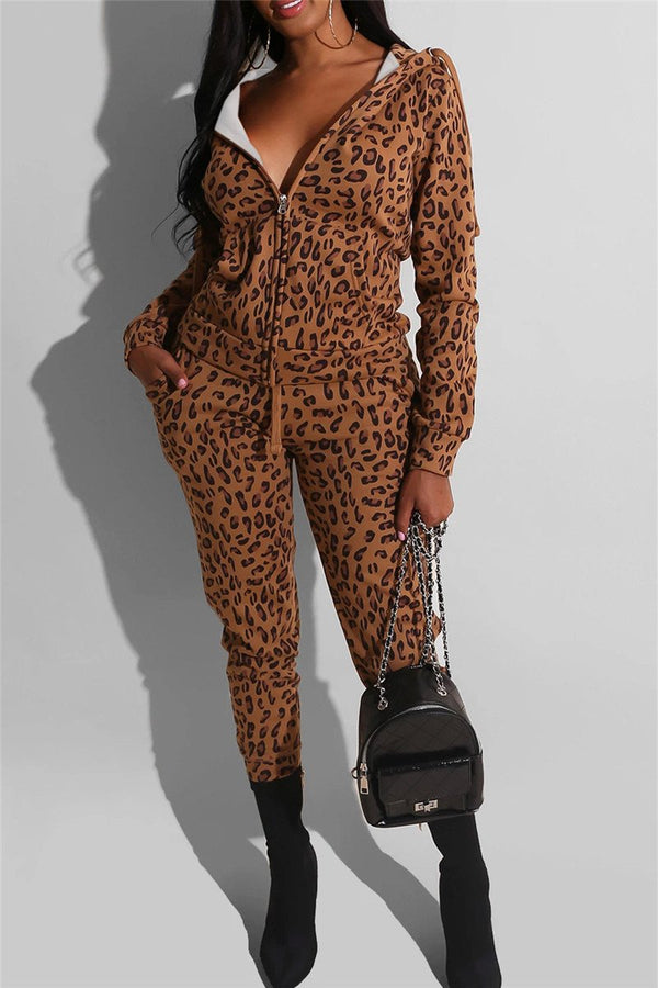 Leopard Printed Hooded Sets