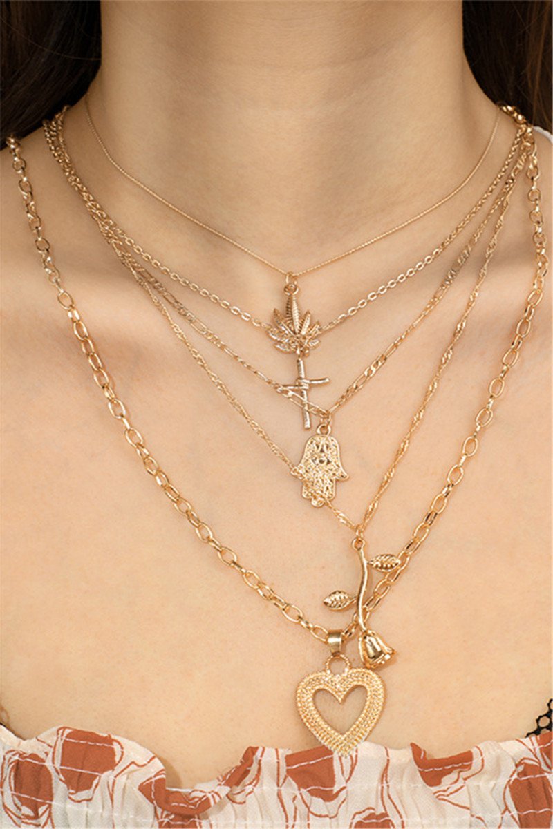 Trendy Layered Gold Necklace