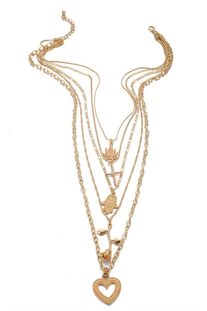 Trendy Layered Gold Necklace