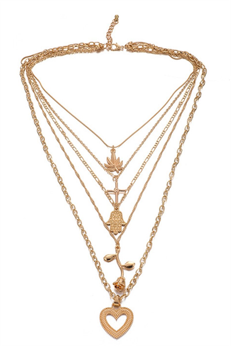 Trendy Layered Gold Necklace