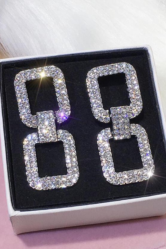 Rhinestone Metal Earring