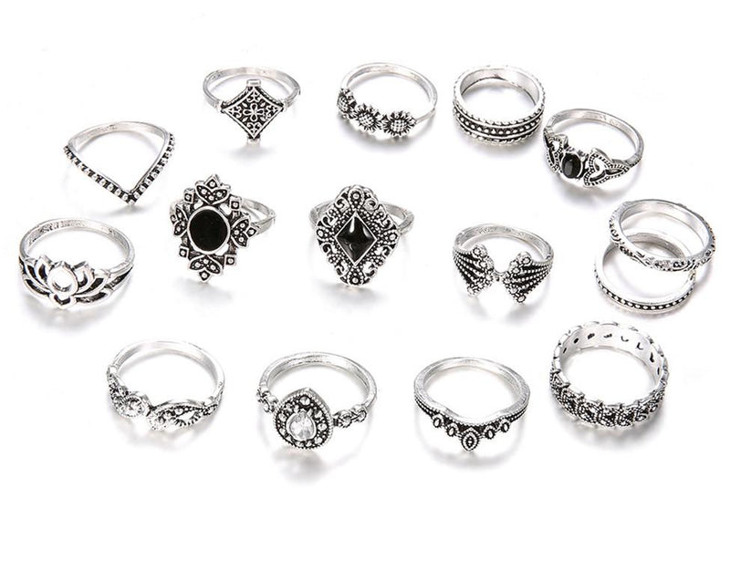 Trendy 15-piece Lotus Ring