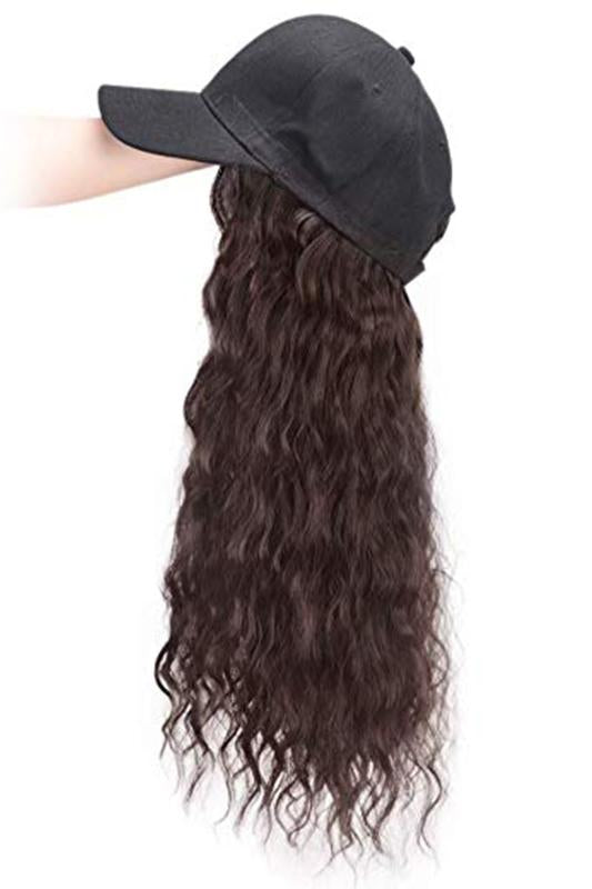 Long Curly Black Cap Wigs