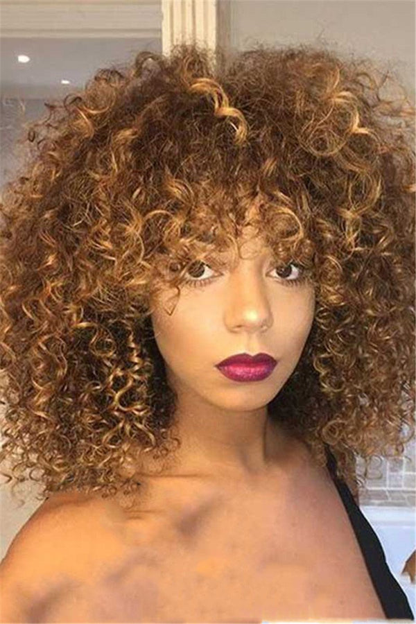 Small Curly Gold Hair Wigs
