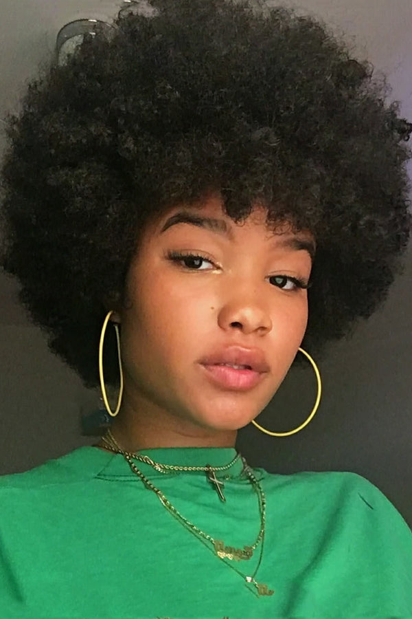 Short Curly Black Wigs