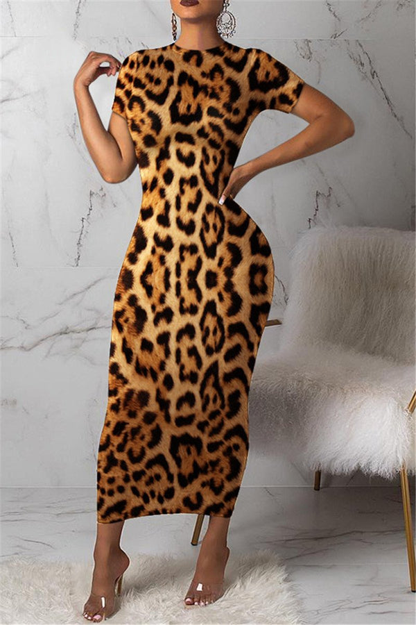 Leopard Printed Maxi Dress