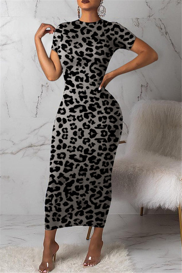 Leopard Printed Maxi Dress