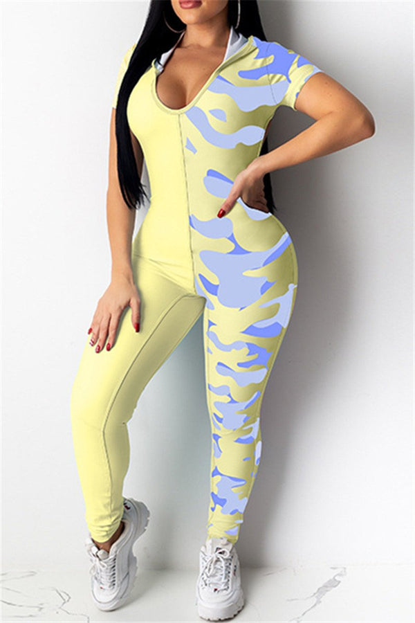 Color Splicing Hollow Out Jumpsuit