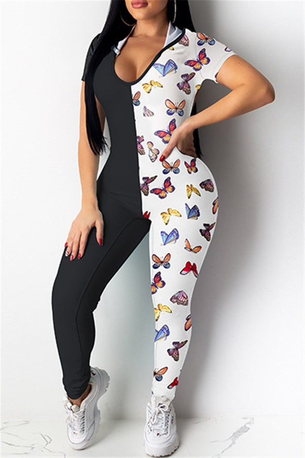 Color Splicing Hollow Out Jumpsuit