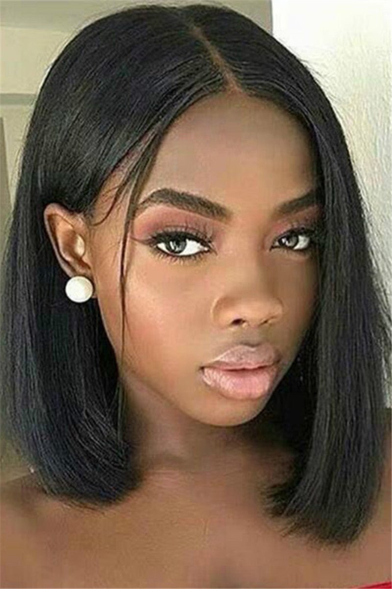 Short Bobo Black Straight Wigs