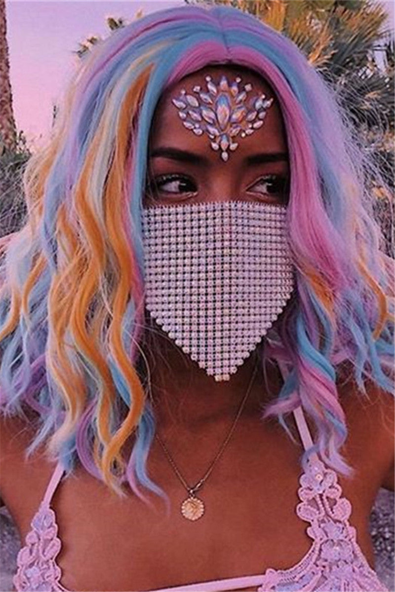 Shining Rhinestone Chain Face Mask