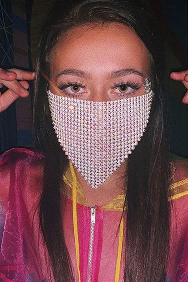 Shining Rhinestone Chain Face Mask