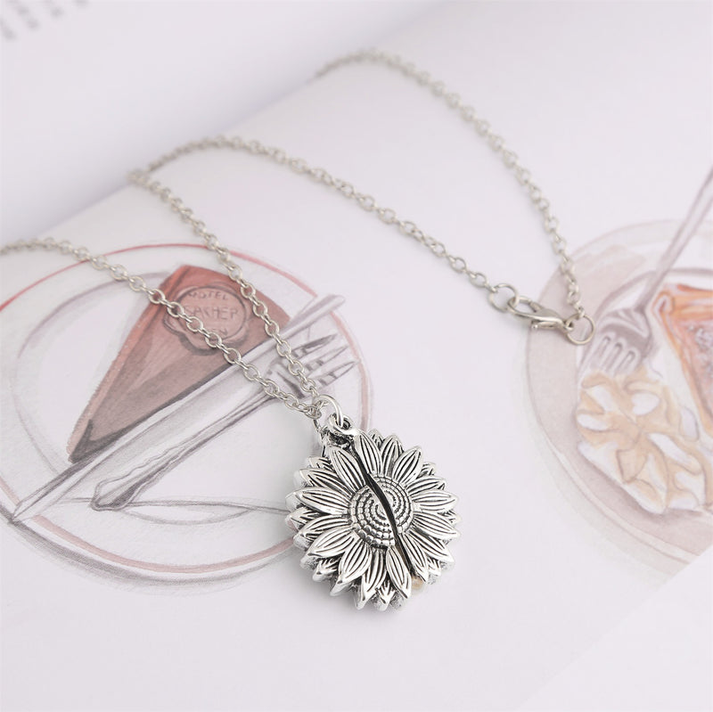 Sunflower Letter Foldable Necklace