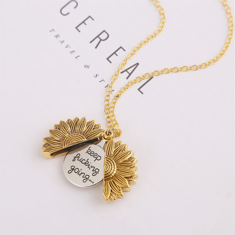 Sunflower Letter Foldable Necklace