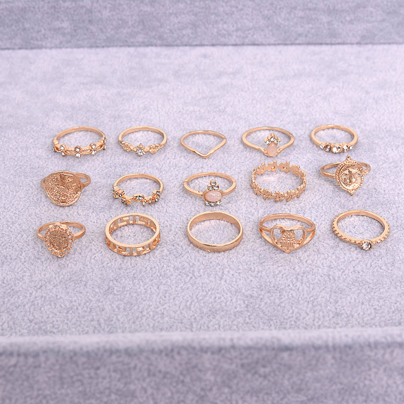 Trendy 15-piece Jewellery Ring