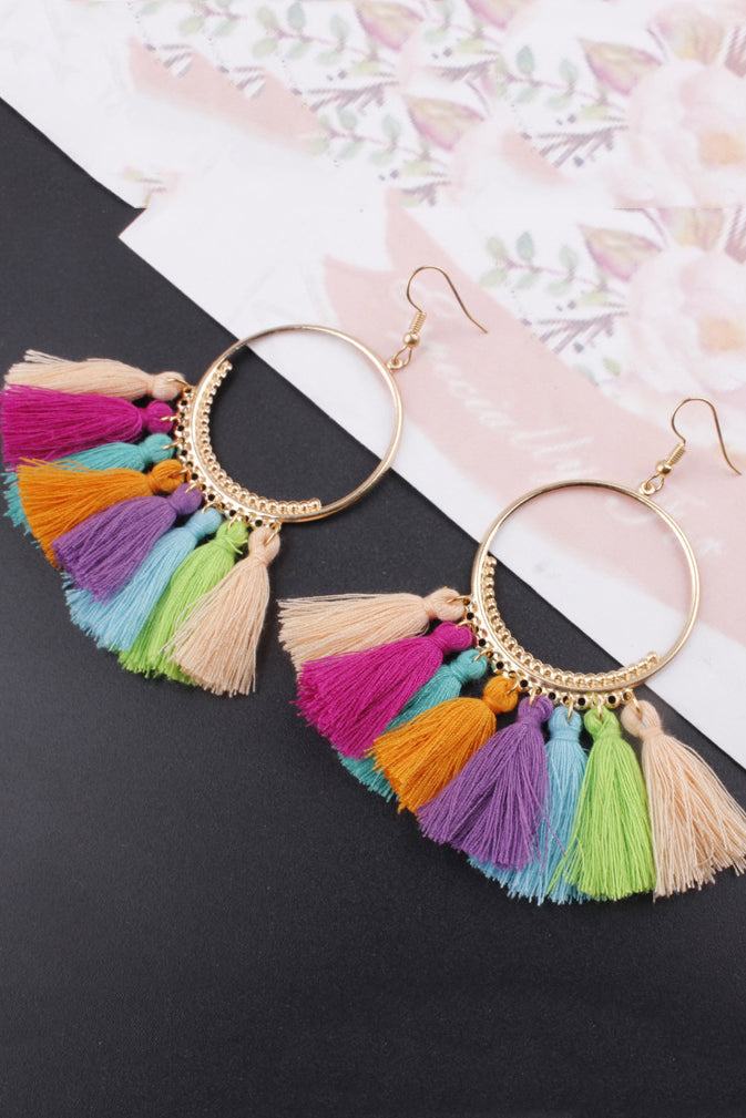 5-piece Boho Style Tassel Earring