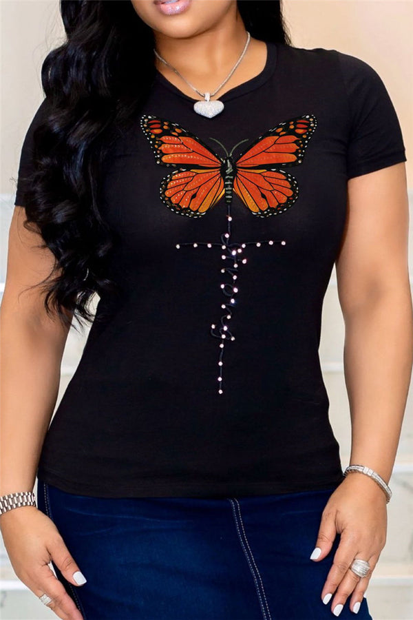 Sequin Butterfly Rhinestone Top