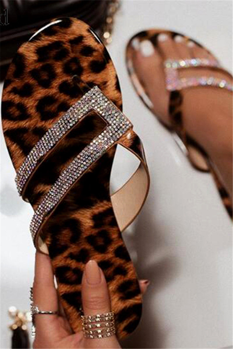 Rhinestone Flip Flops Slippers