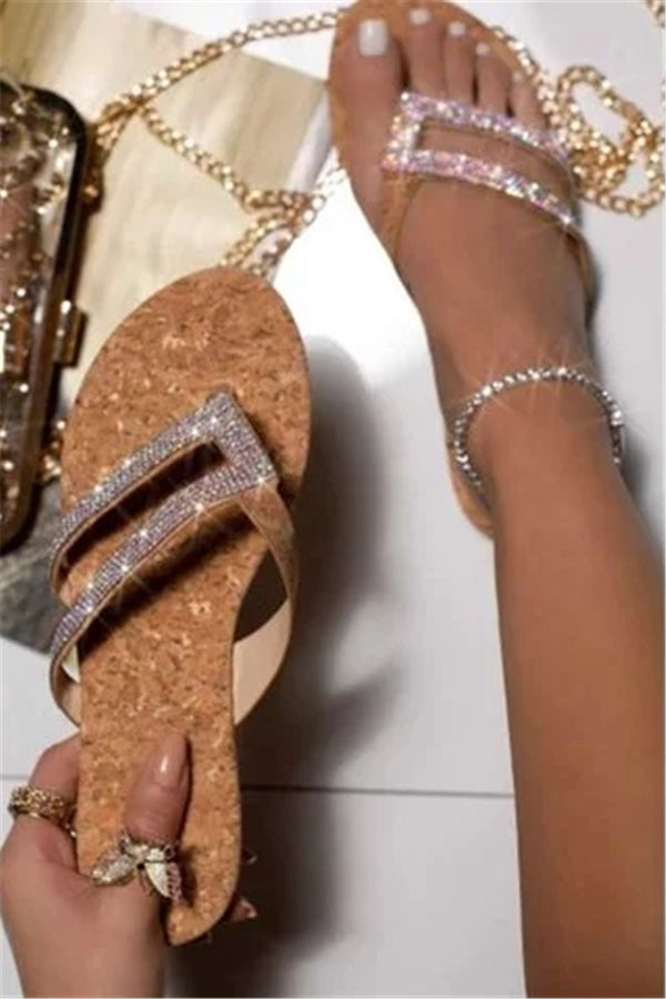 Rhinestone Flip Flops Slippers