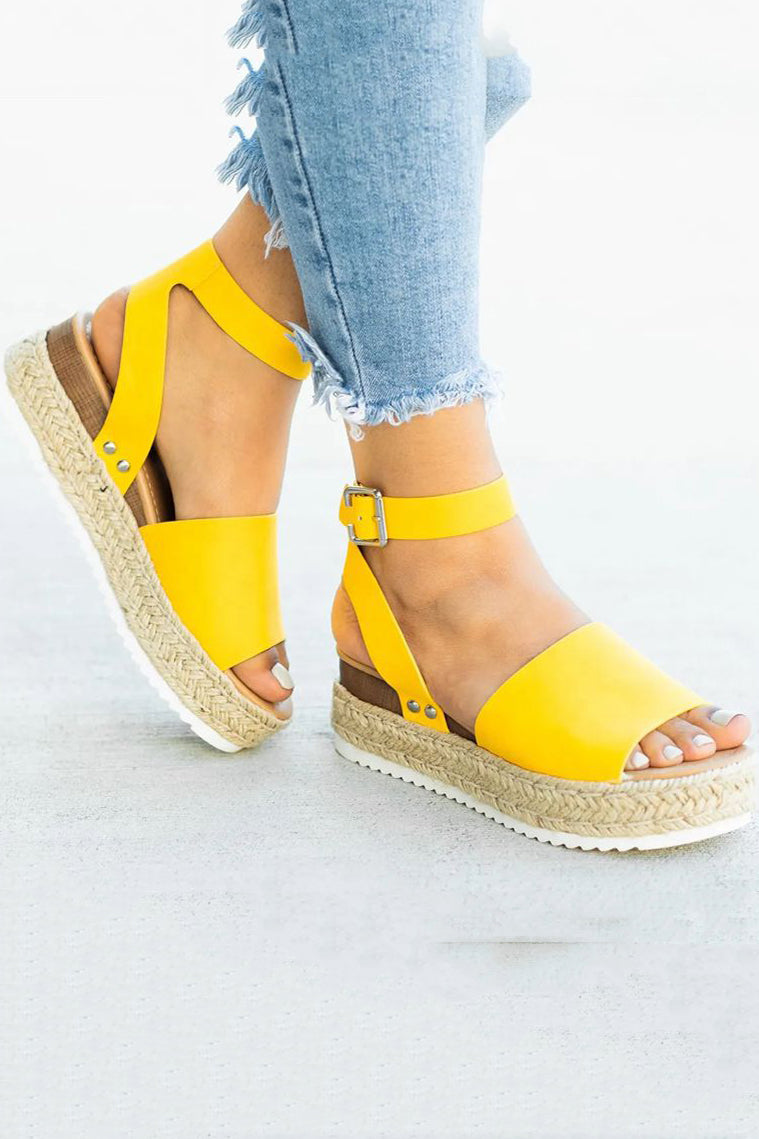 Rope Bukle Platform Sandals