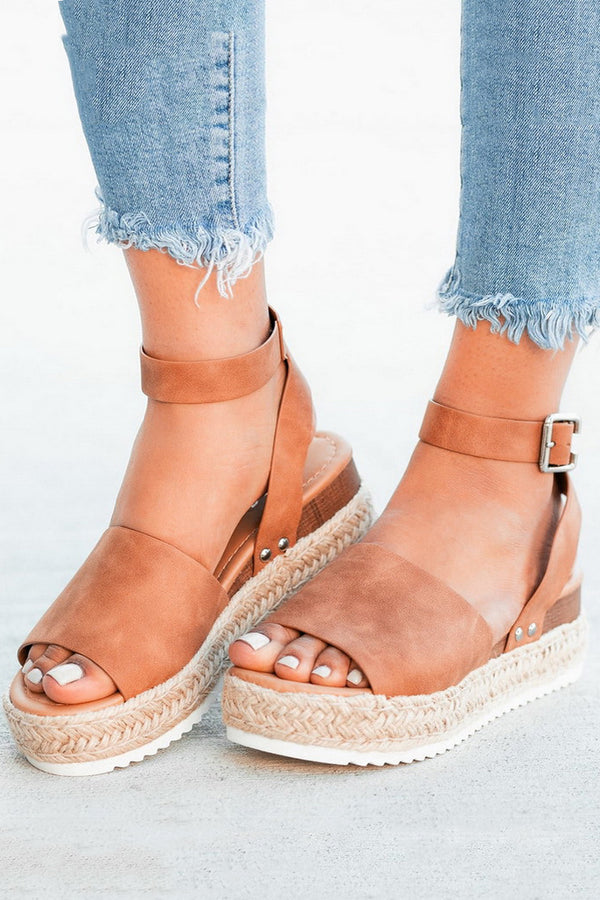 Rope Bukle Platform Sandals