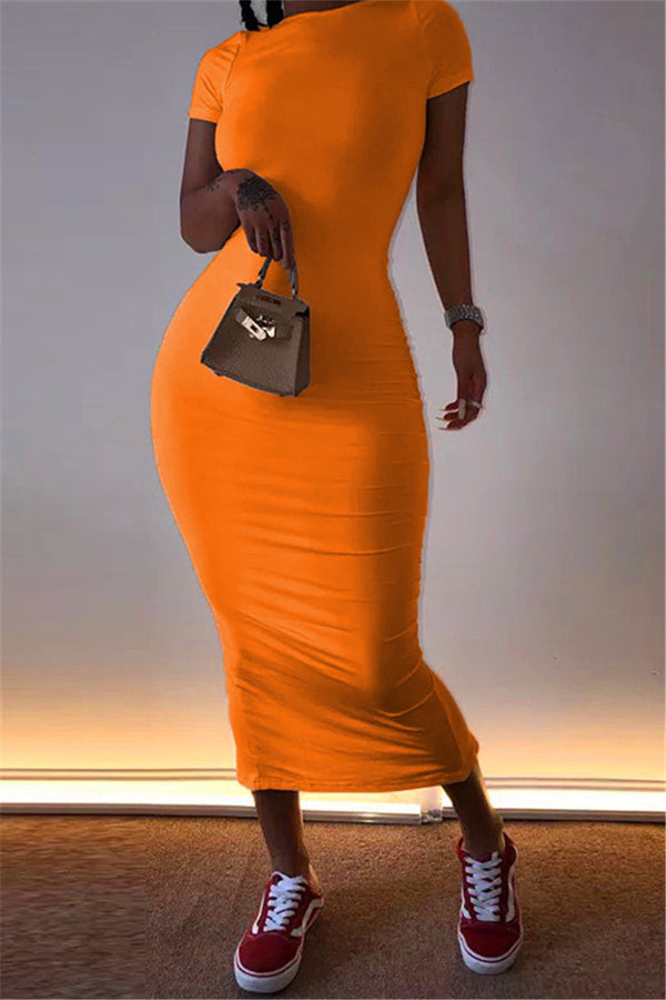 Solid Color Bodycon Dress