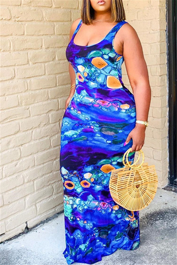 Casual Printed Cami Maxi Dress